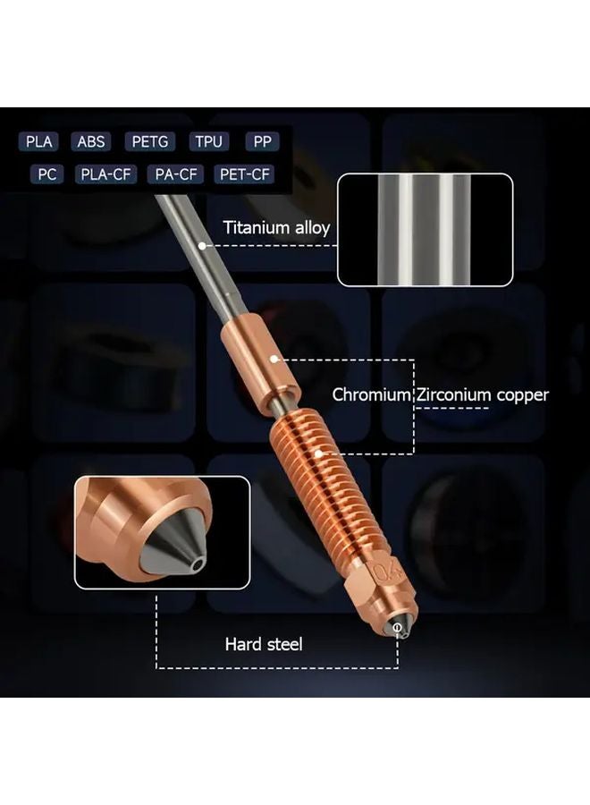 مجموعة فوهات التبديل السريع من الفولاذ المقوى 1.0 مم باللون الأسود لطابعات K1C Ender 3 V3 Ender V3 Plus ثلاثية الأبعاد - Image 5